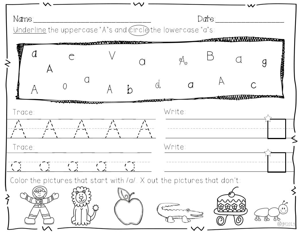 Alphabet Handwriting Practice Kindergarten