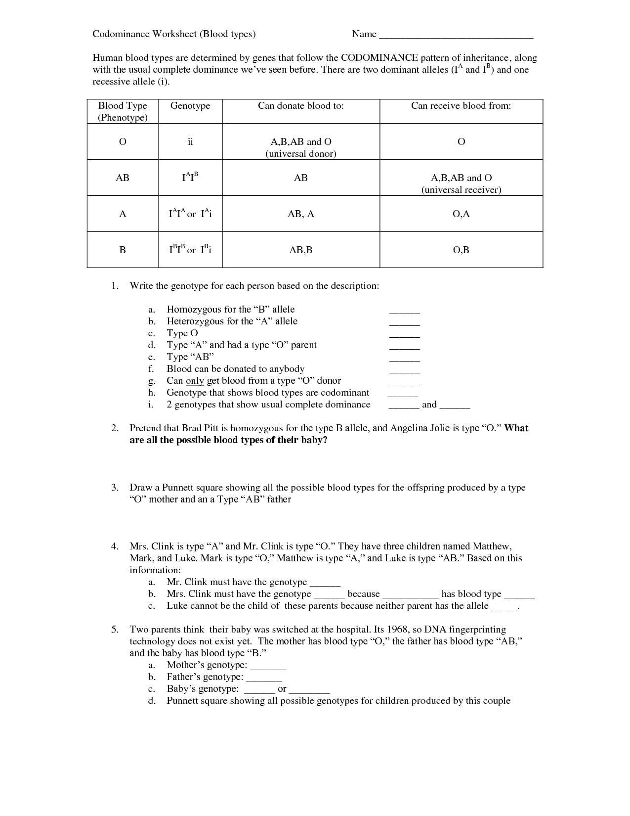 16 Best Images of Incomplete And Codominance Worksheet Answers  Incomplete and Codominance 