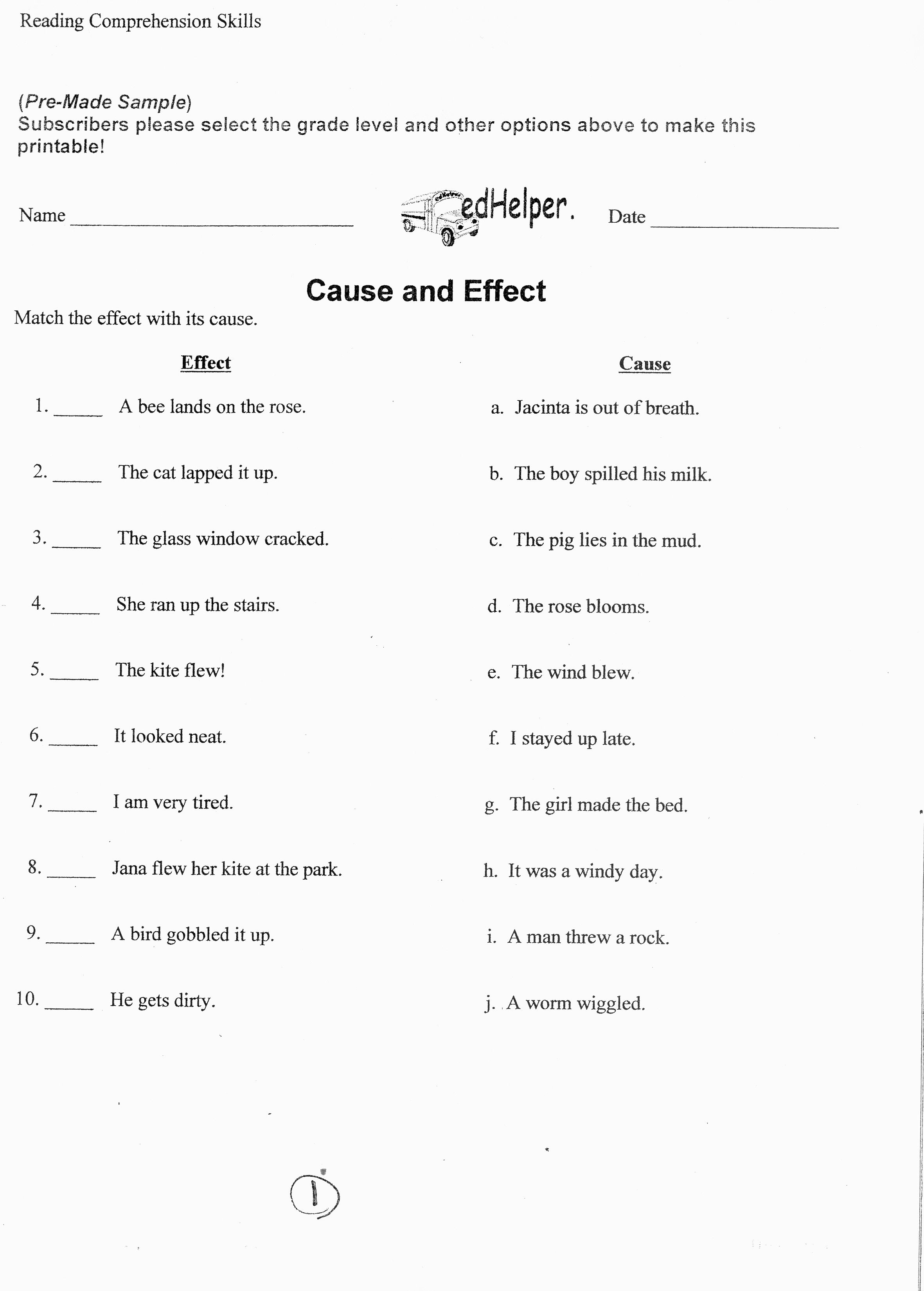 6th Grade English Free Printable Worksheets