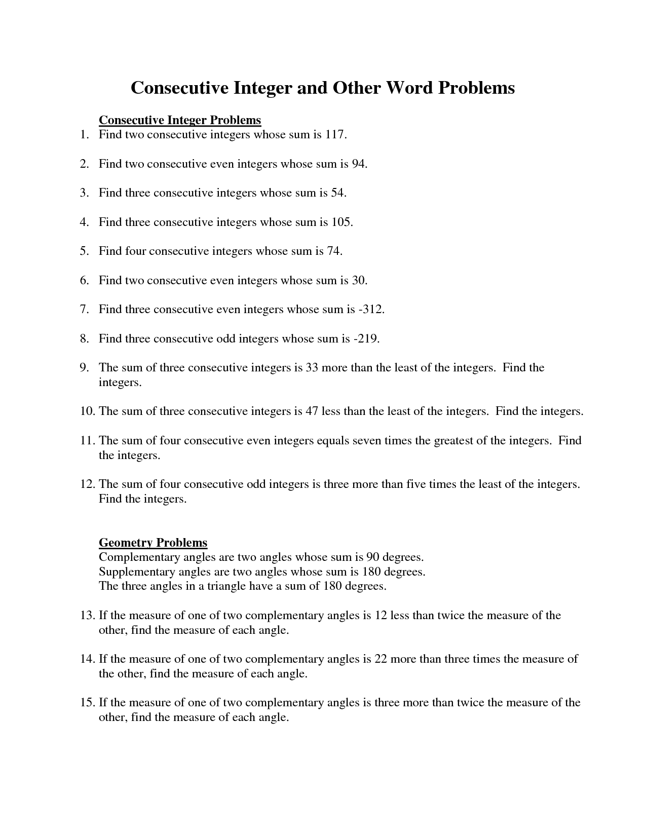 9 Best Images of Math Word Problem Worksheets Integers - Absolute Value
