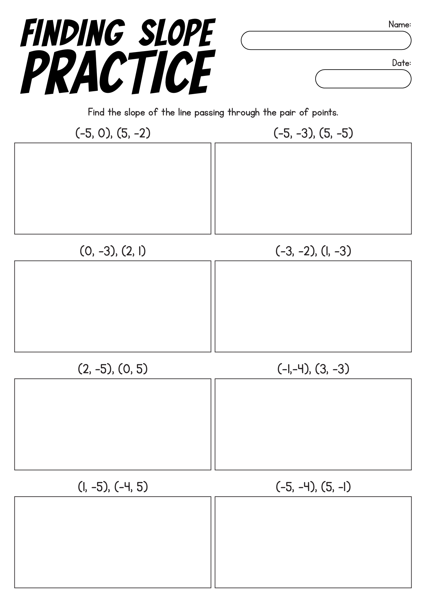 Graphing Linear Equations Practice Worksheet