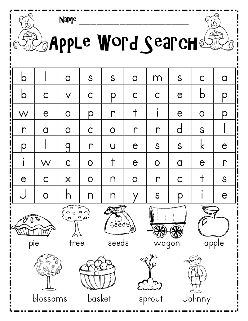 First Grade Word Searches