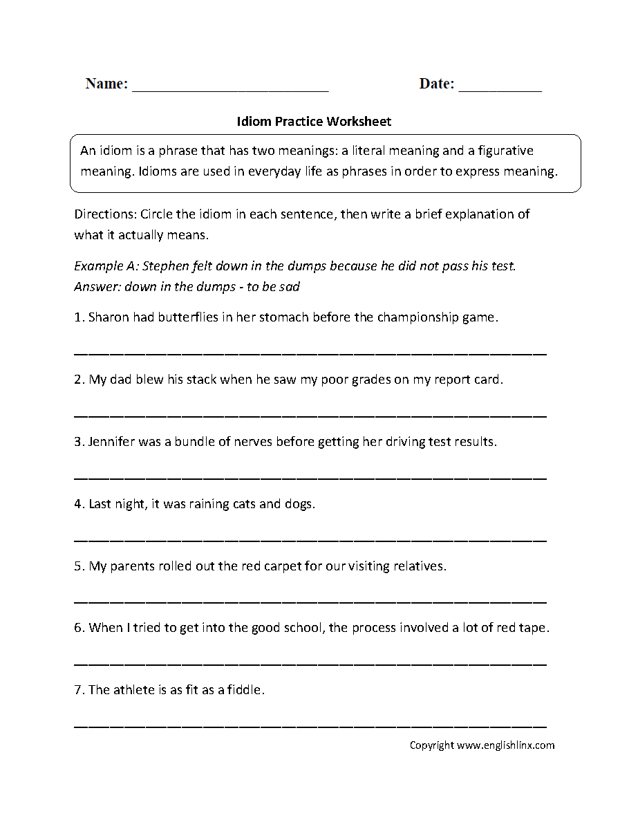 19 Best Images of 7th Grade Figurative Language Worksheet - Figurative