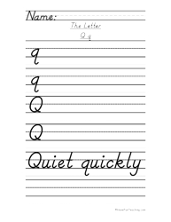 Letter Q Handwriting Practice