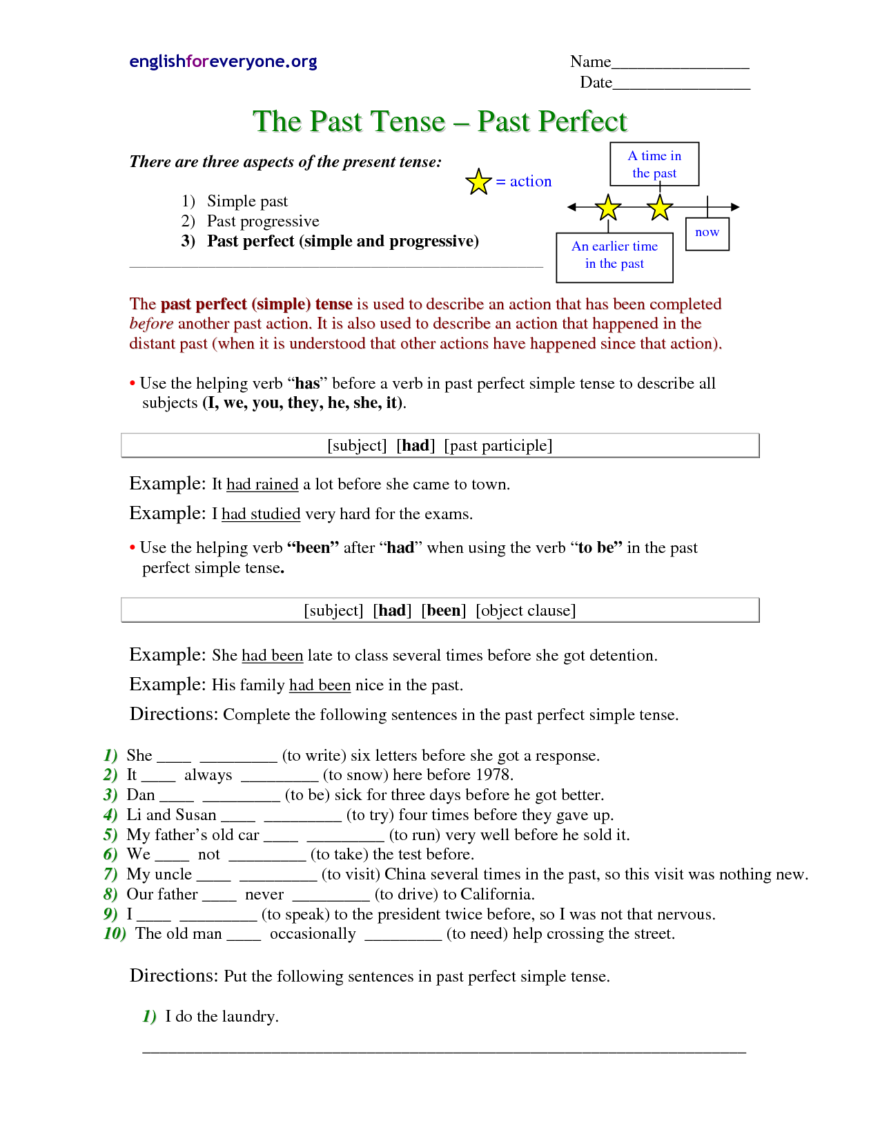 13 Best Images Of Past Perfect Verb Worksheet Free Printable French Worksheets Past Present