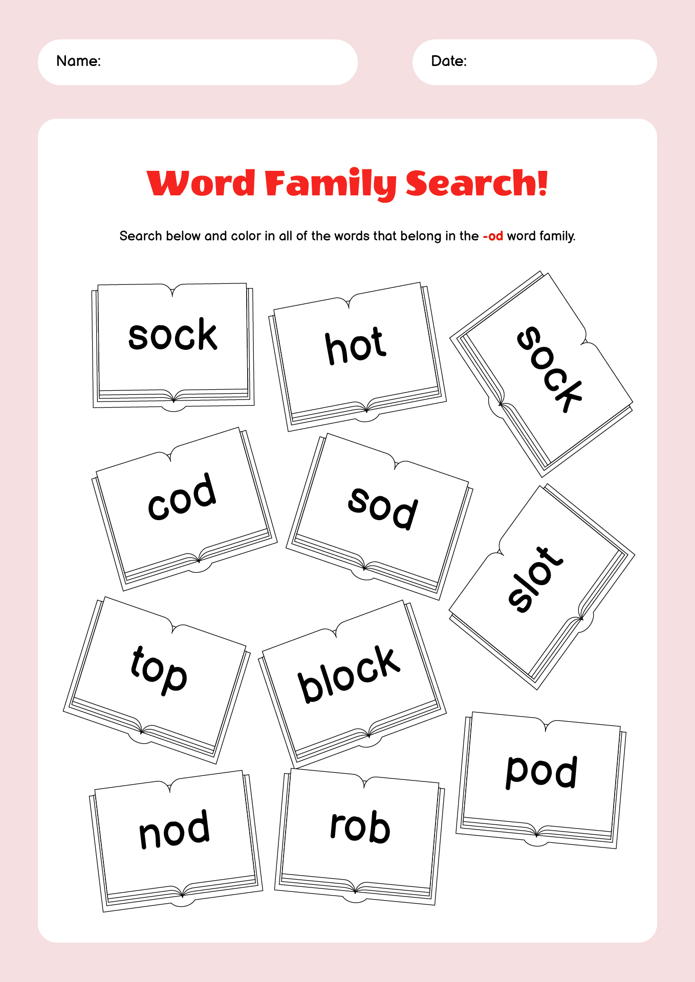 14 Best Images Of Kindergarten OT Word Family Worksheets Word Family Worksheets Beginning
