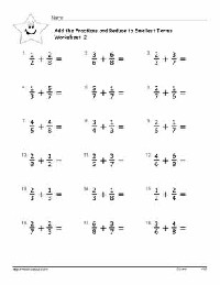 Adding Fractions with Common Denominators Worksheets
