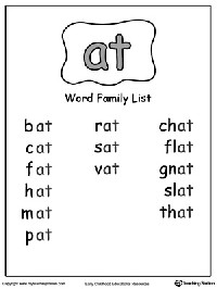 At Word Family List