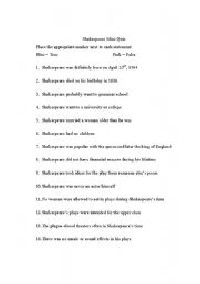 Biography William Shakespeare Worksheet Answers