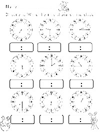Digital Clock Time Worksheet