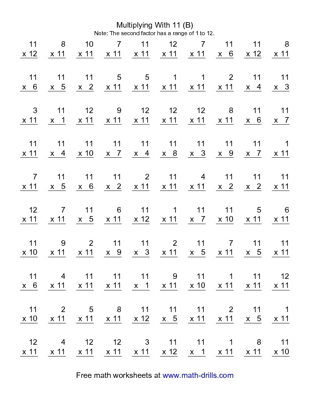 4th Grade Multiplication Worksheets 100 Problems
