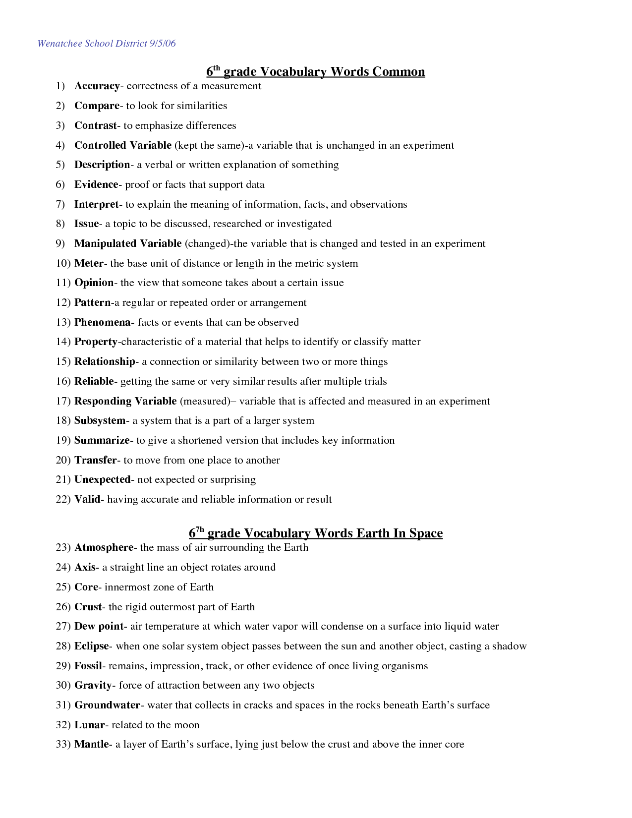 The Language Of Science Worksheet