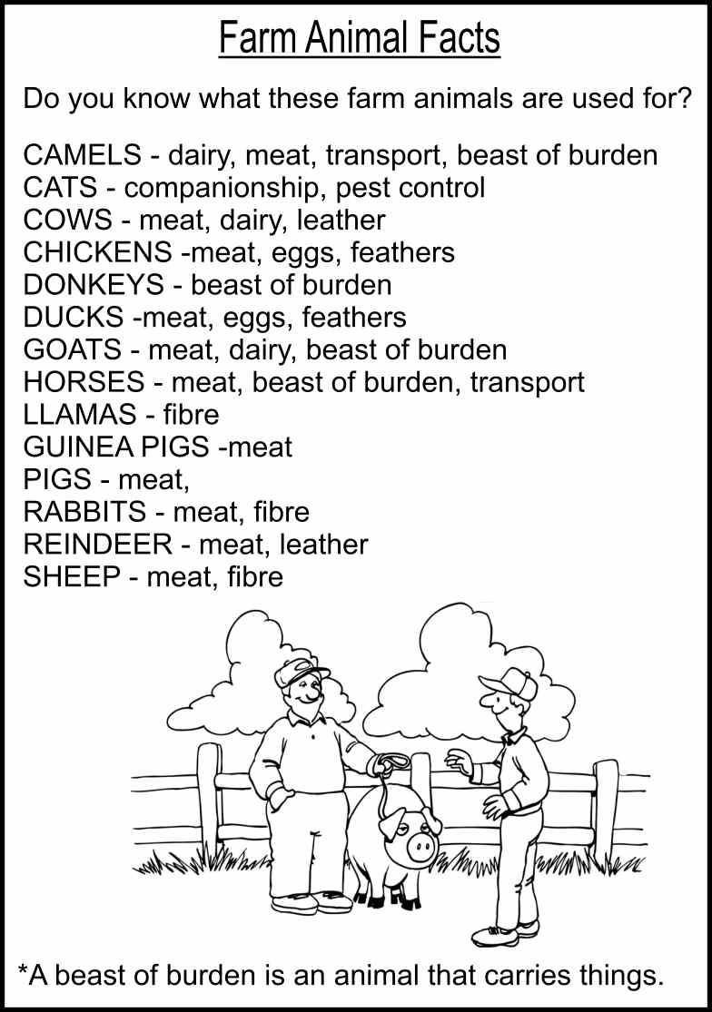 baby farm animal coloring pages with facts - photo #24