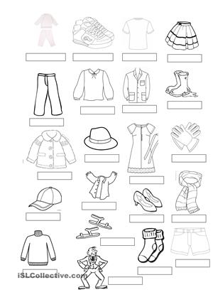 Clothes Vocabulary Worksheet