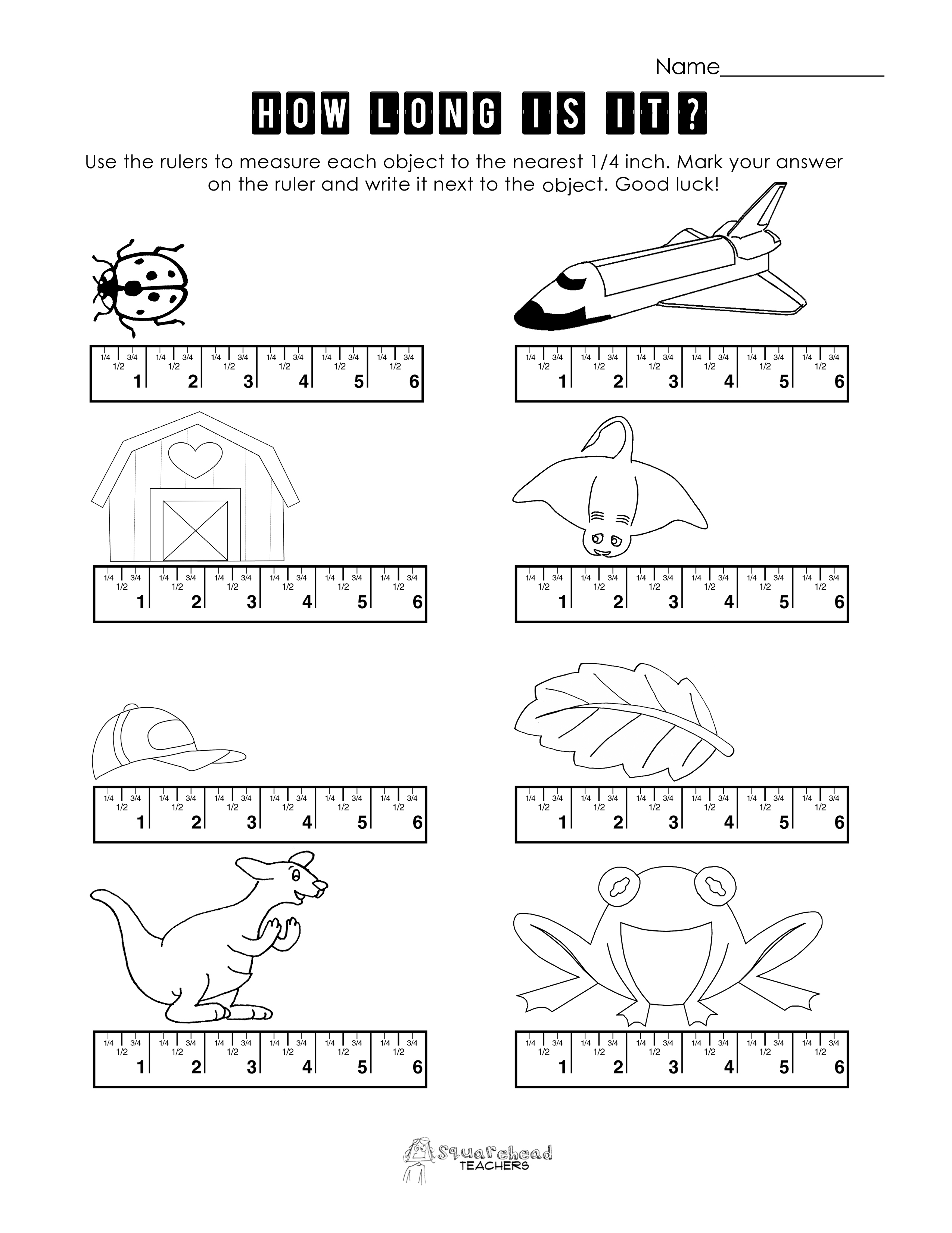  Worksheets Measuring with Rulers