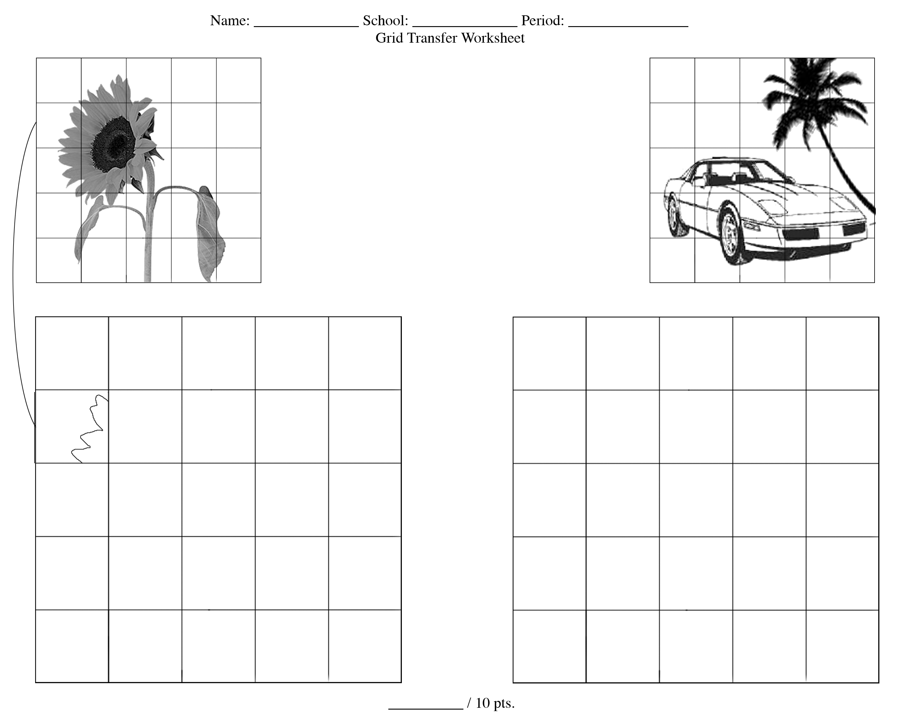 Printable Mystery Grid Art Worksheets Printable Templates
