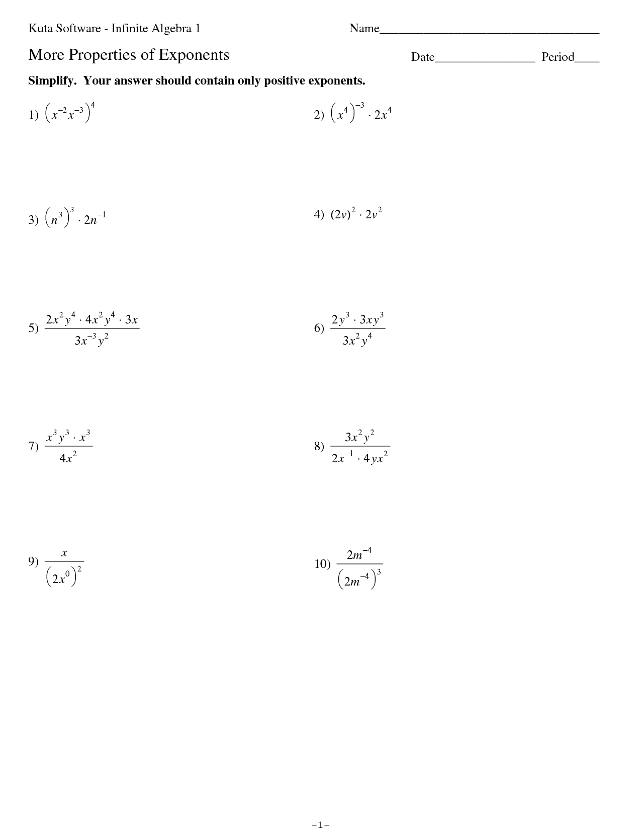 33 Properties Of Exponents Worksheet Algebra 2 - Free Worksheet Spreadsheet