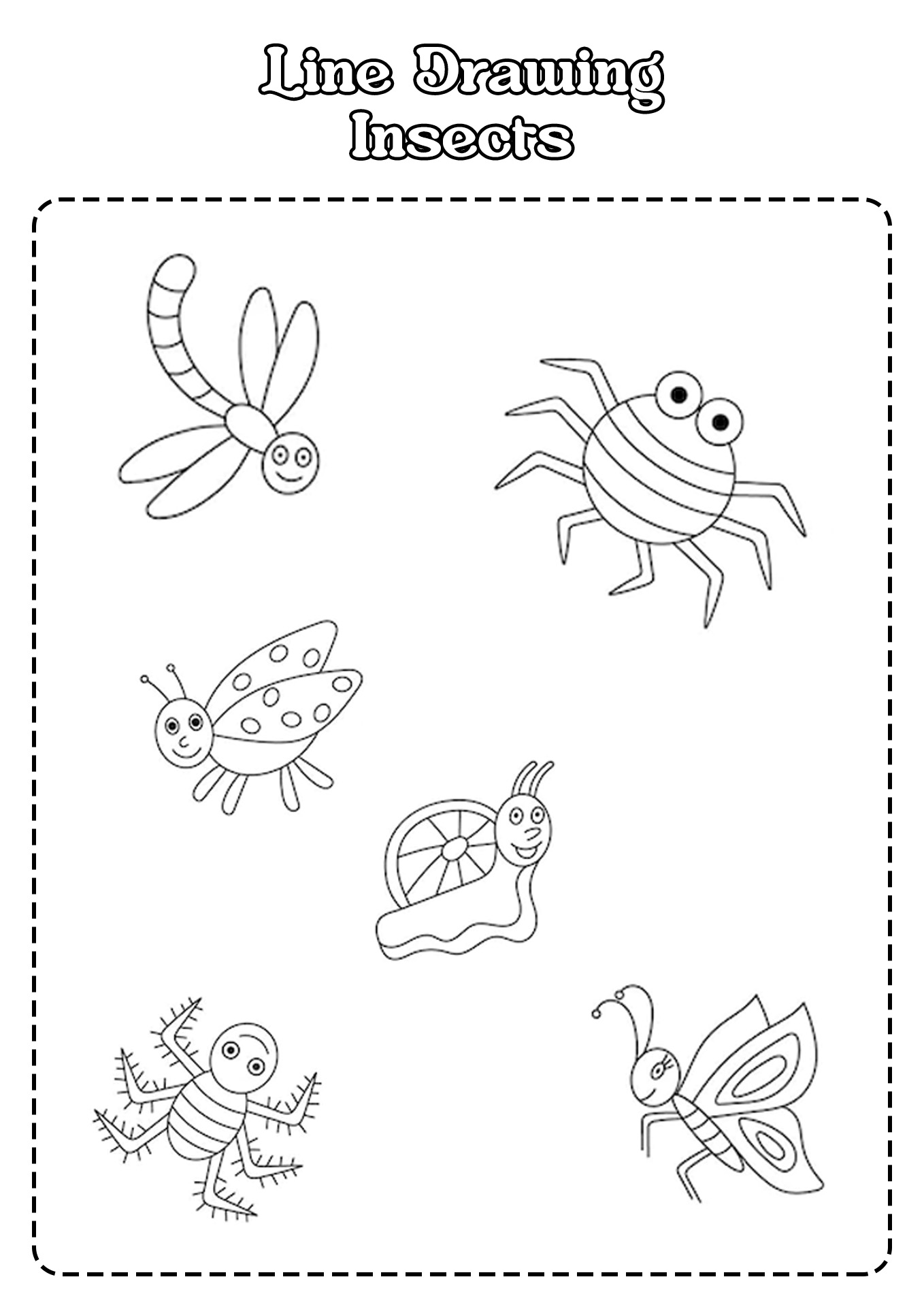 Line Drawings Insects Bugs