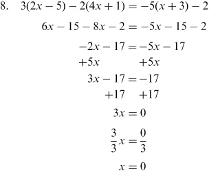 Linear Equations Examples and Answers