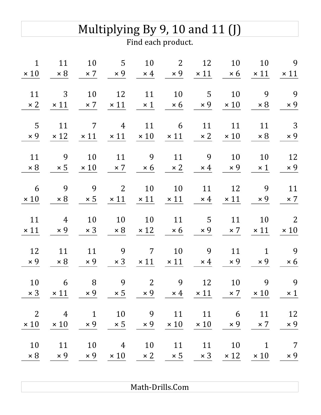 Math Drills Multiplication by 12