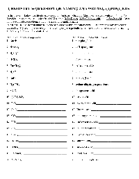 Chemistry Naming Compounds Worksheet Answers