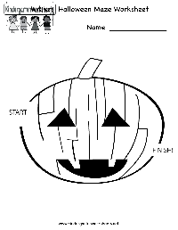 Halloween Printable Maze Worksheets