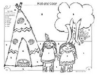 Indians and Pilgrim Kindergarten Worksheets