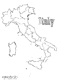 Italy Map Coloring Page