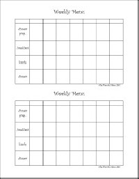 Printable Blank Weekly Menu Planner