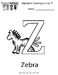 Printable Letter Z Worksheets