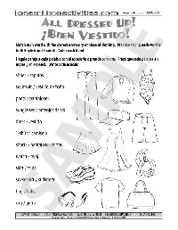 Spanish Clothes Worksheet Activities