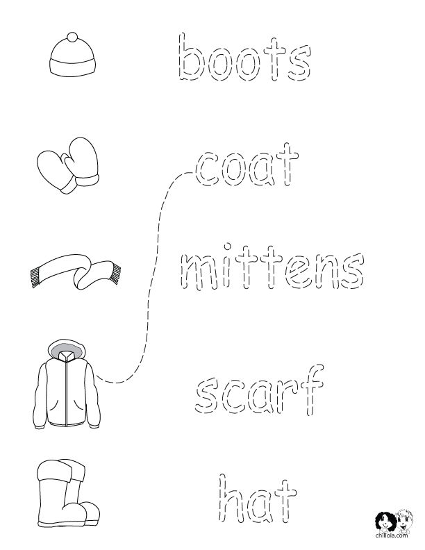 Winter Clothes Worksheet