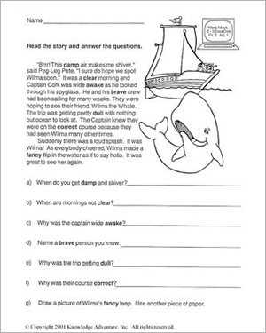 3rd Grade Reading Comprehension Worksheets with Questions