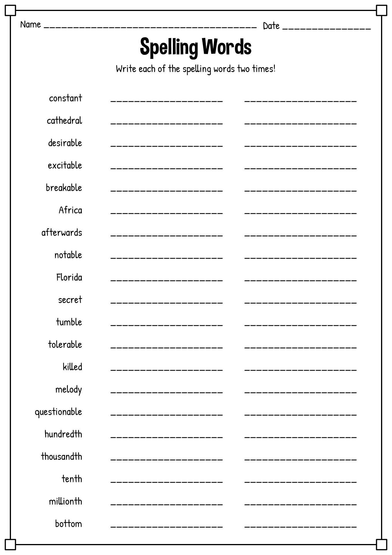13 Best Images Of Spelling Worksheets For Adults Adult Spelling Worksheets Days Of Week