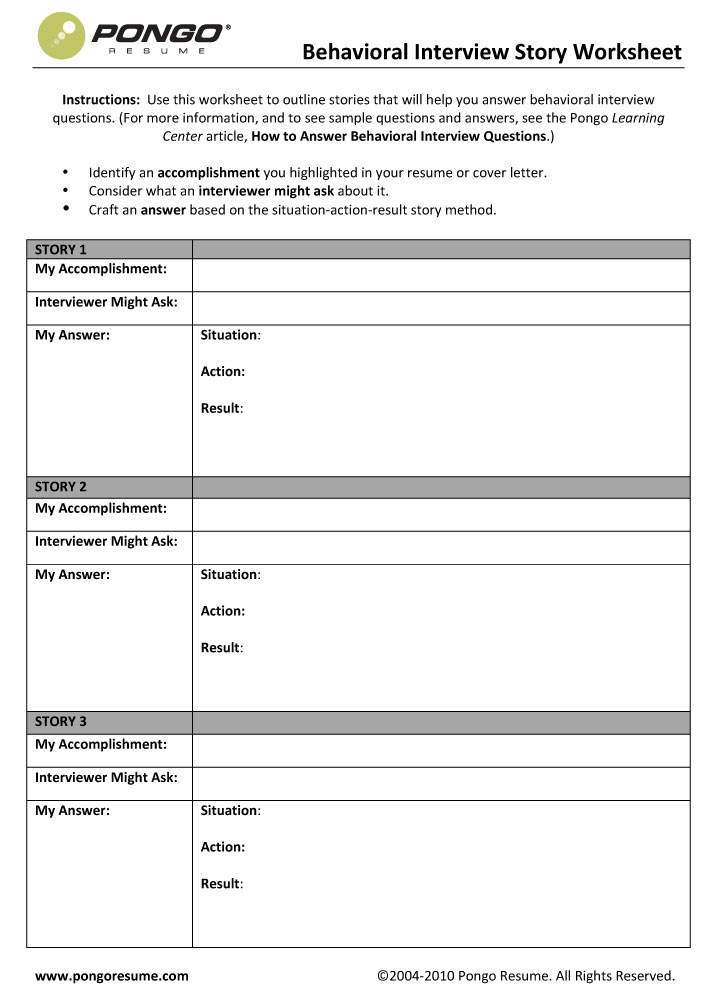 17 Best Images of Interview Questions And Answers Worksheets