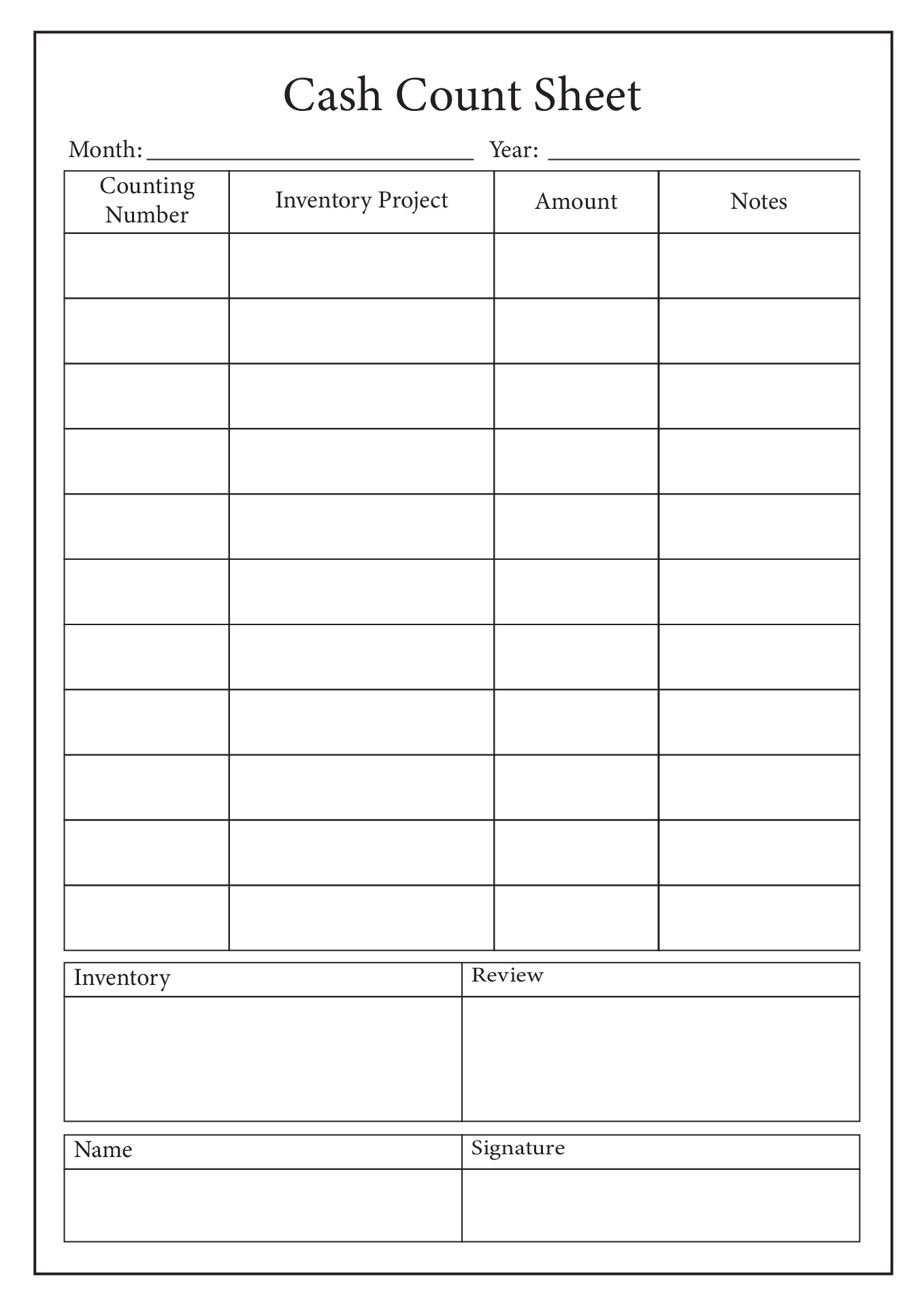 19 Best Images Of Cash Count Worksheet Cash Register Count Sheet 