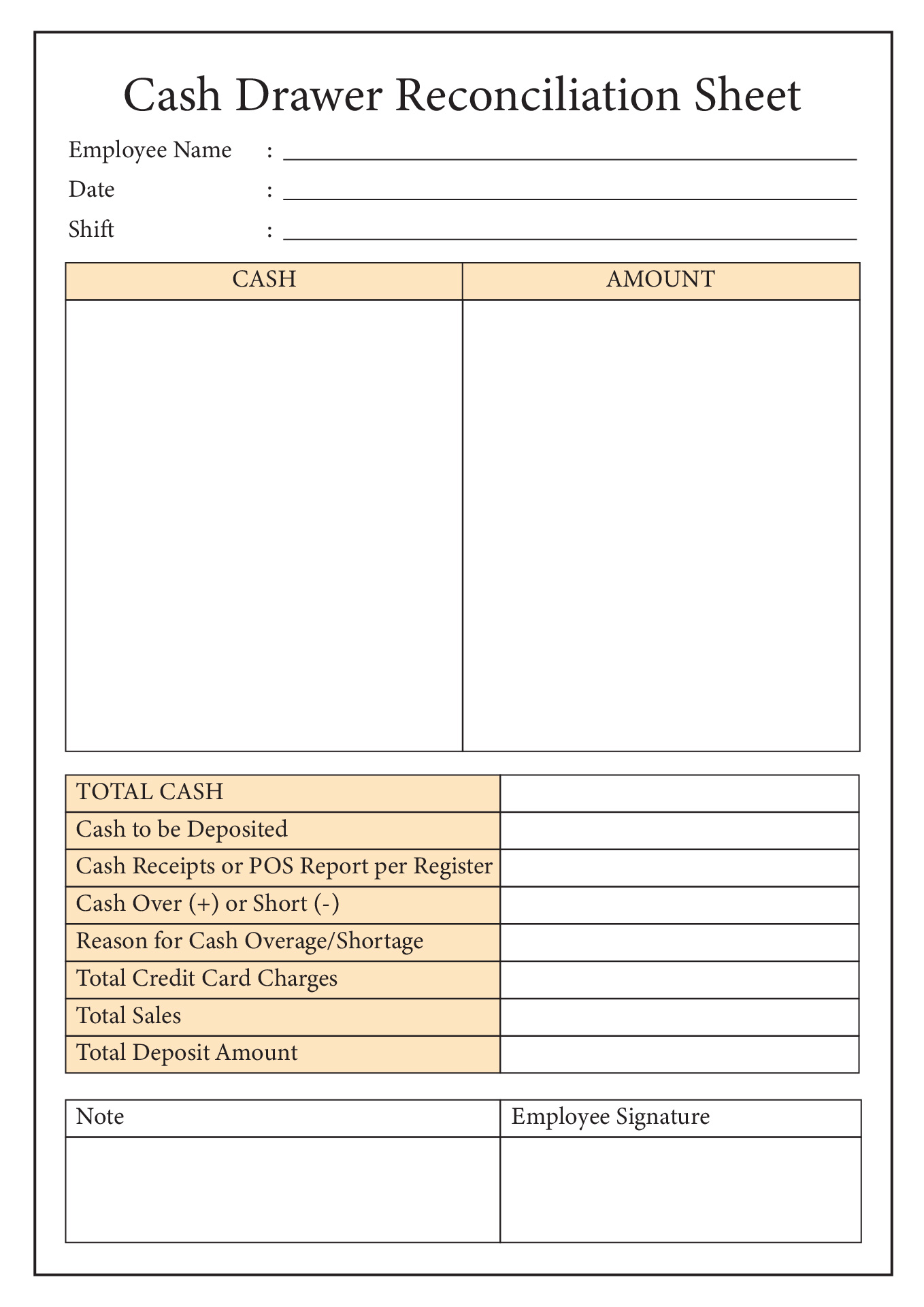 Cash Register Free Printable Cash Drawer Count Sheet Printable Templates Cash Register Free Printable Cash Drawer Count Sheet Printable Templates