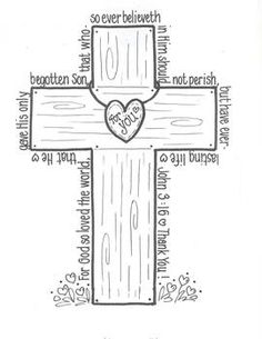 Cross Coloring Page John 3 16