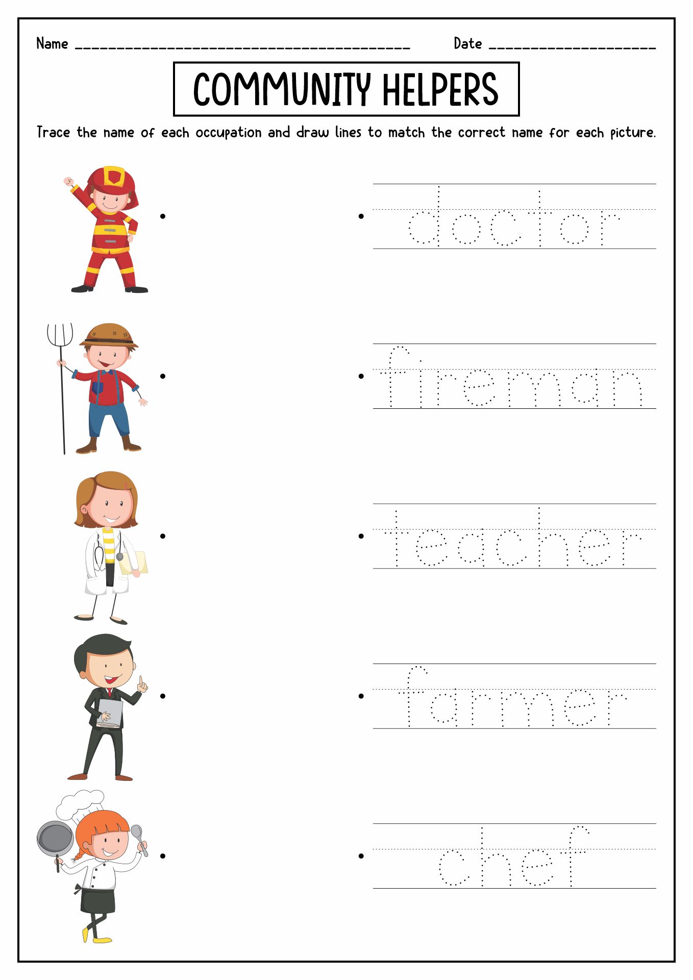 Memory Community Helpers Free to Printable Coloring Pages That are
