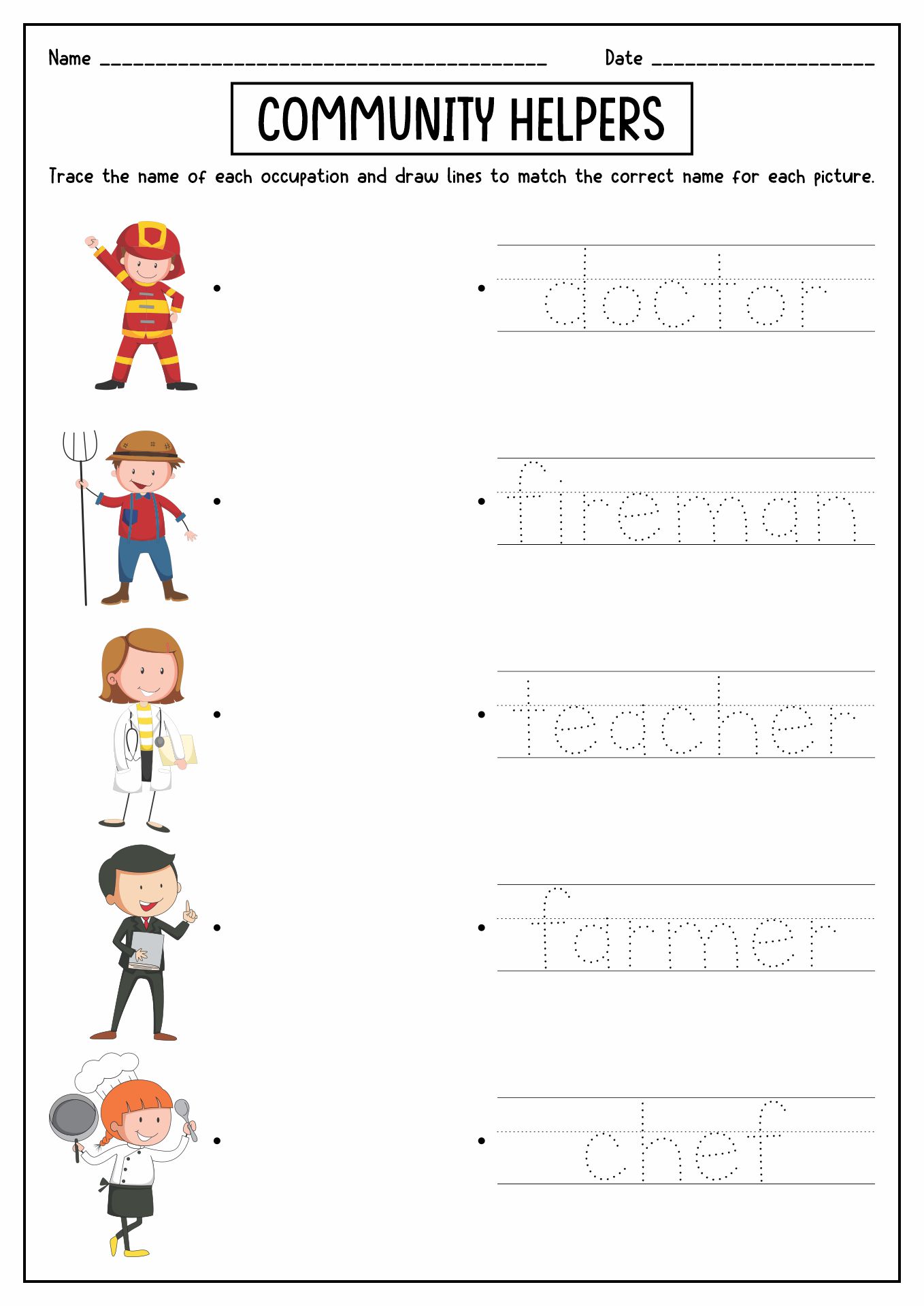 community-workers-worksheets