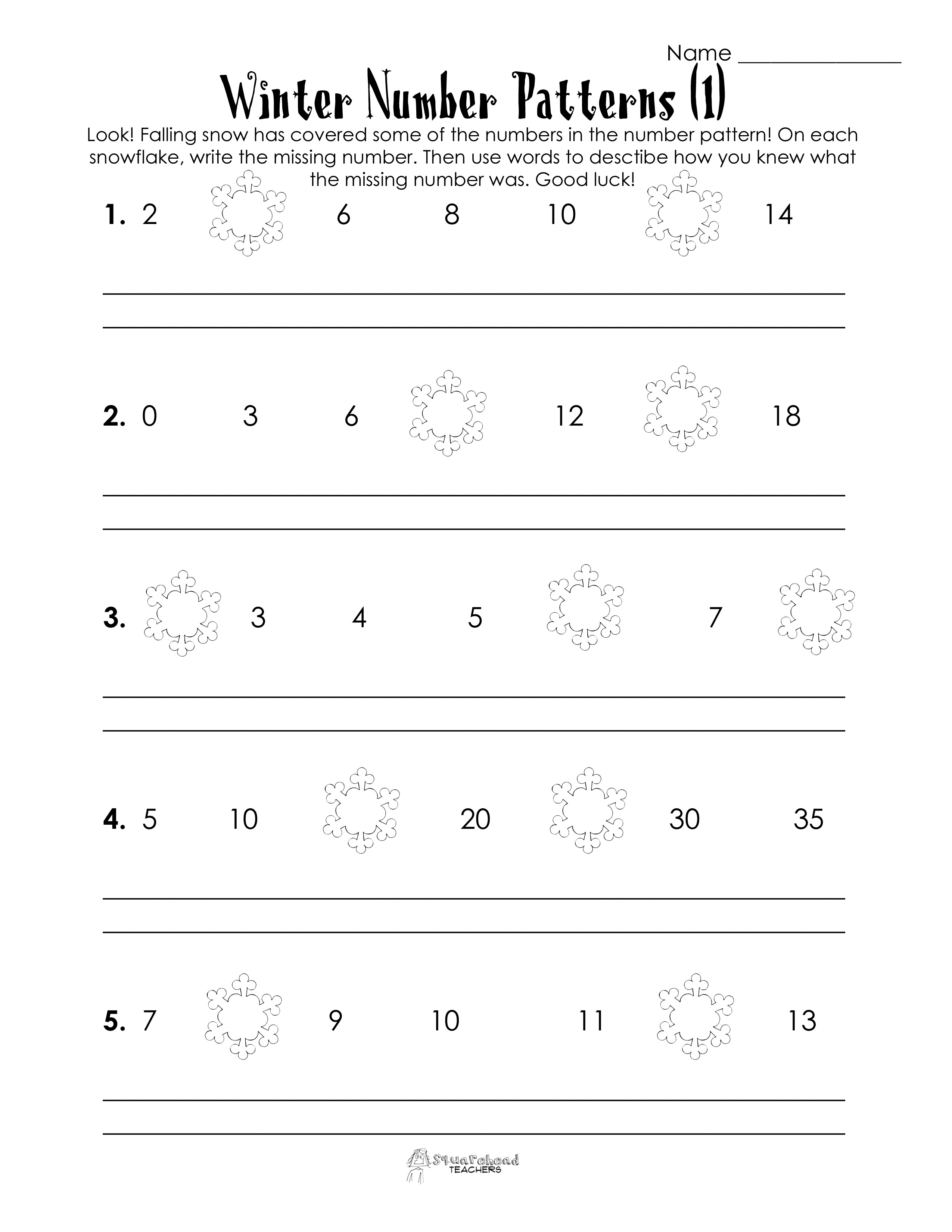Patterns In Numbers Worksheets 4th Grade