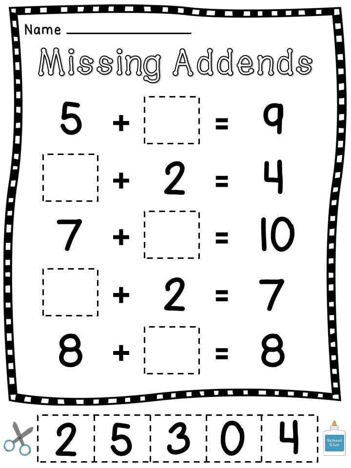 Missing Addends Worksheet 1st Grade Math