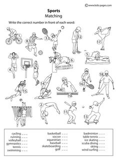 Printable Sports Worksheets for Kids