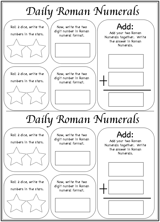 15 Best Images of Roman Numerals 1-50 Worksheet - Roman Numerals