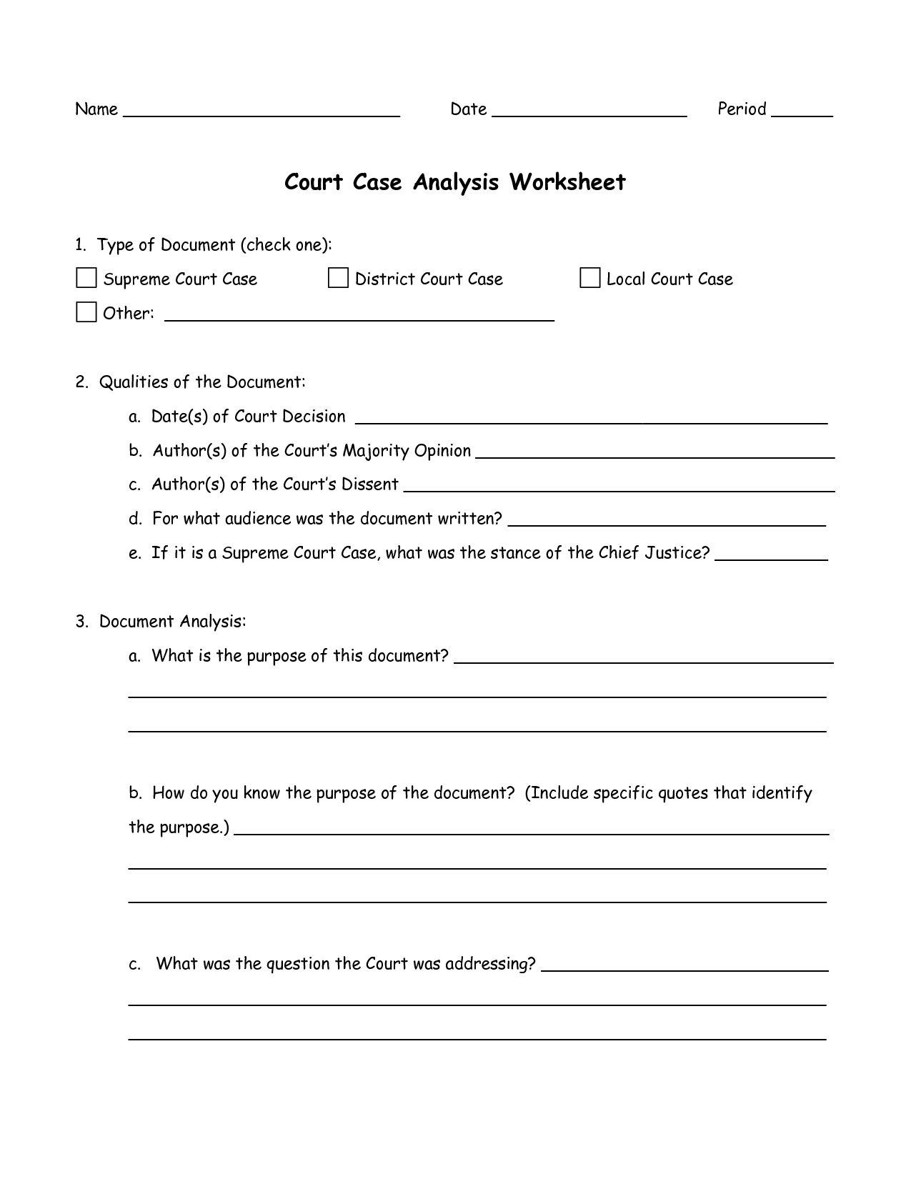 12 Best Images of Supreme Court Landmark Cases Worksheet - Supreme