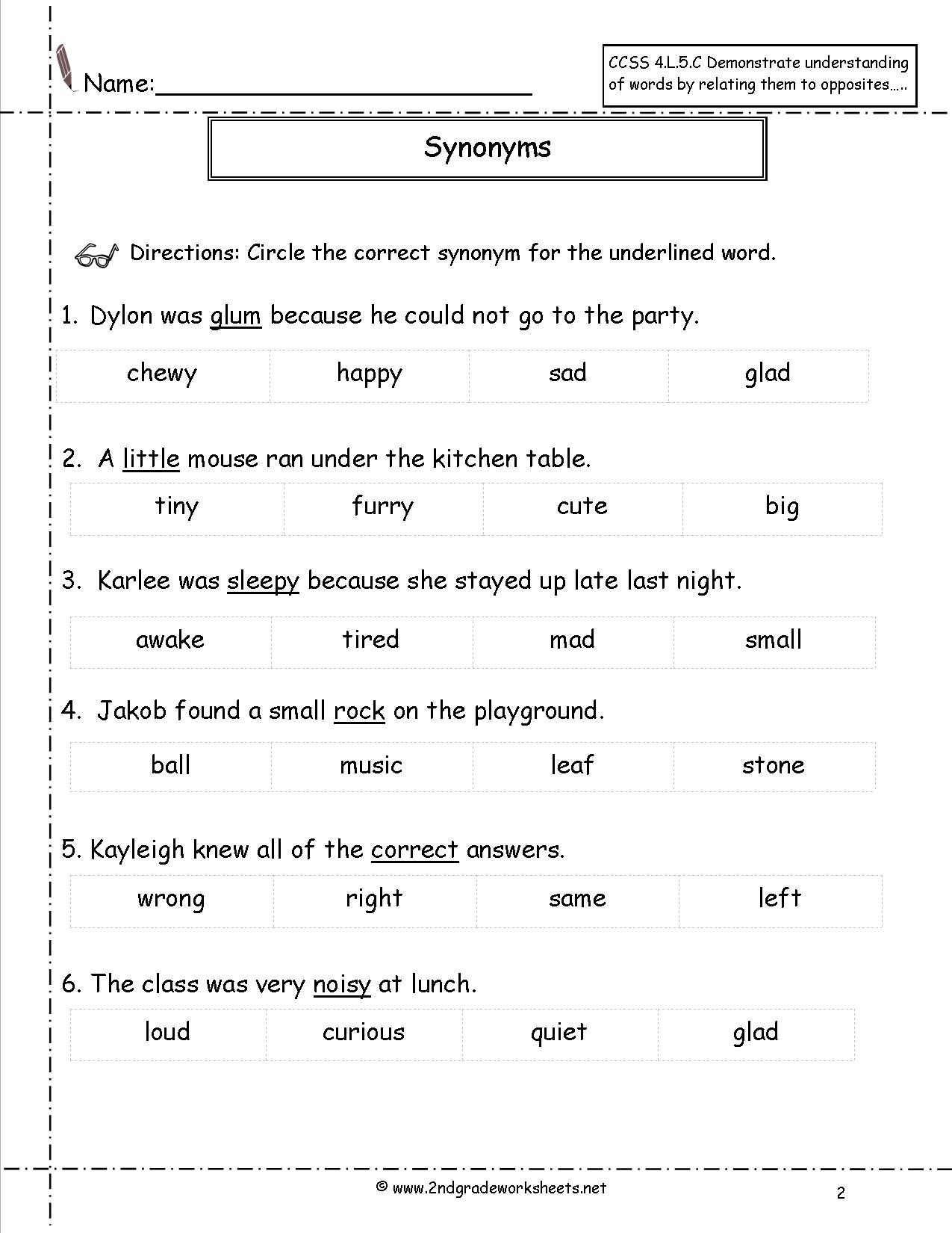 17 Best Images of 2nd Grade Antonyms Worksheets - Synonym Antonym