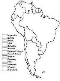 Coloring Map of South America Countries
