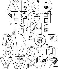 Full Page Alphabet Coloring
