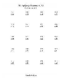 Multiplying Decimals by Whole Numbers Worksheet