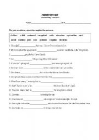 Number the Stars Worksheets Free